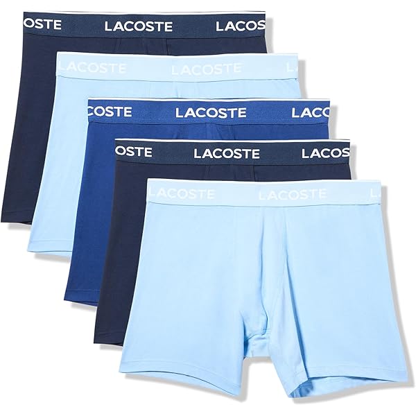 (取寄) ラコステ メンズ 5-パック ロゴ トランクス Lacoste men 5-pack Logo Trunks Light Blue/Navy Blue/Black Lacoste Men's Cotton Stretch Big Croc Print Boxer Briefs, 3-Pack